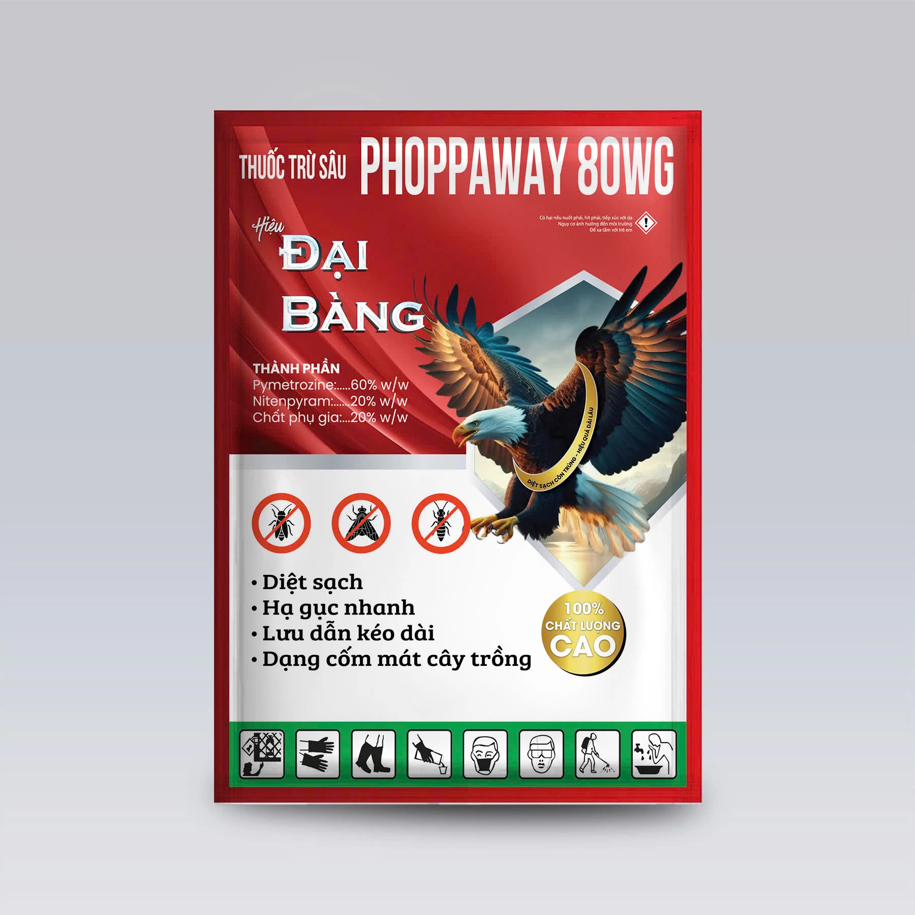 PHOPPAWAY 80WG - Đặc trị rầy lưng trắng, rầy nâu, rầy xanh, bọ trĩ, bọ phấn trắng,…