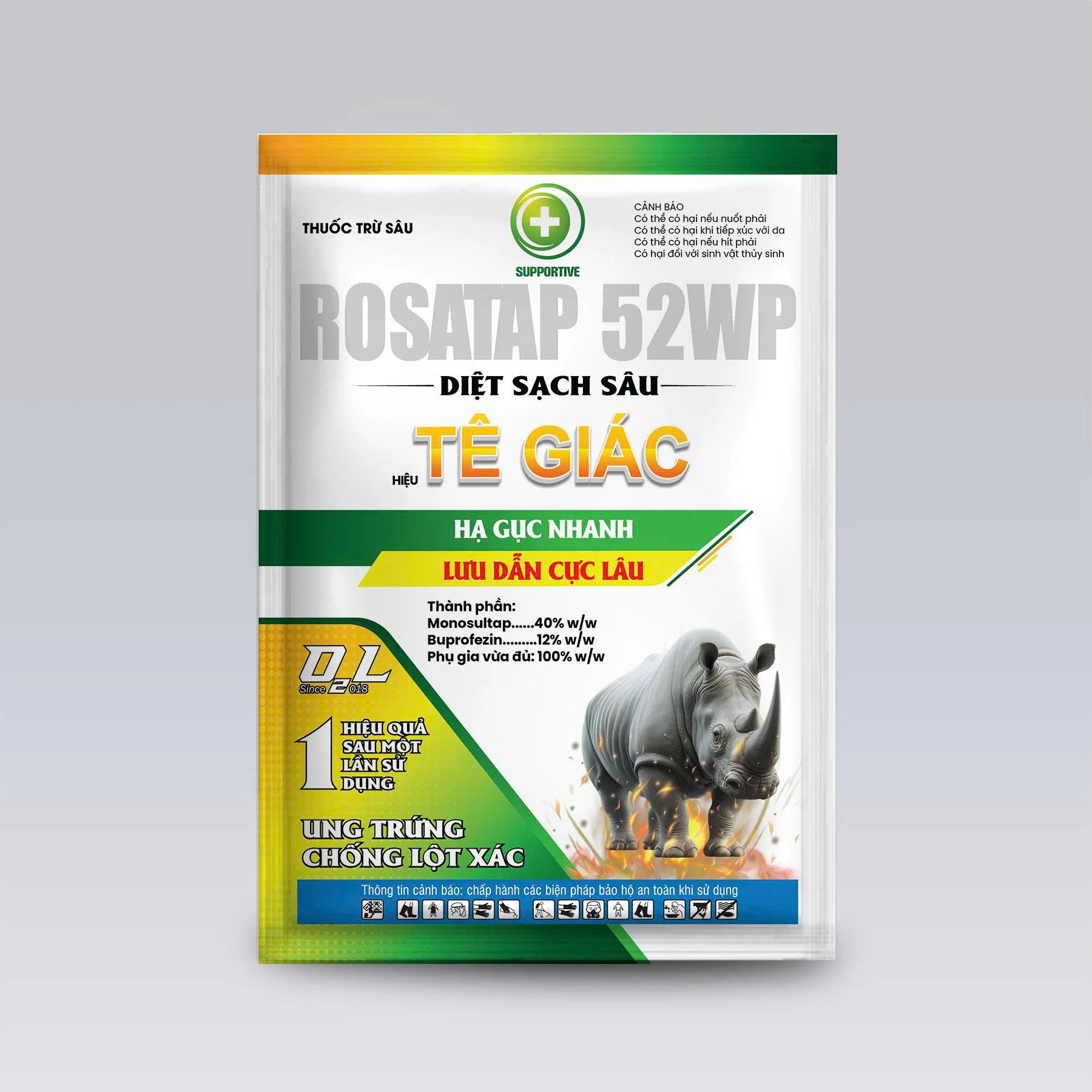 ROSATAP 52WP - Đặc trị sâu đục thân, rệp sáp, rầy xanh (Tê Giác).
