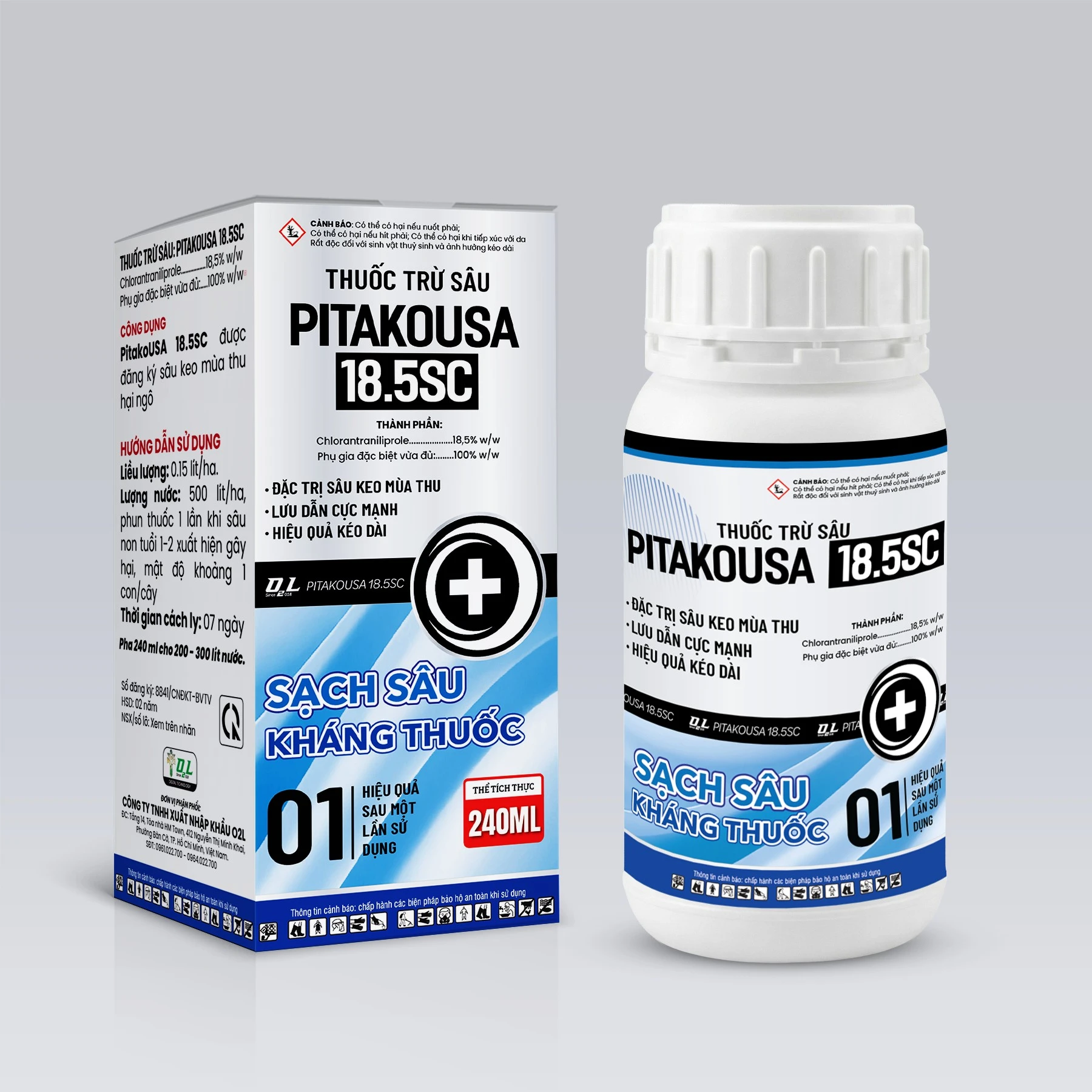 PITAKOUSA 18.5SC - Đặc trị Sâu đục thân, sâu cuốn lá, rầy, rệp sáp, bọ trĩ, đục trái,...